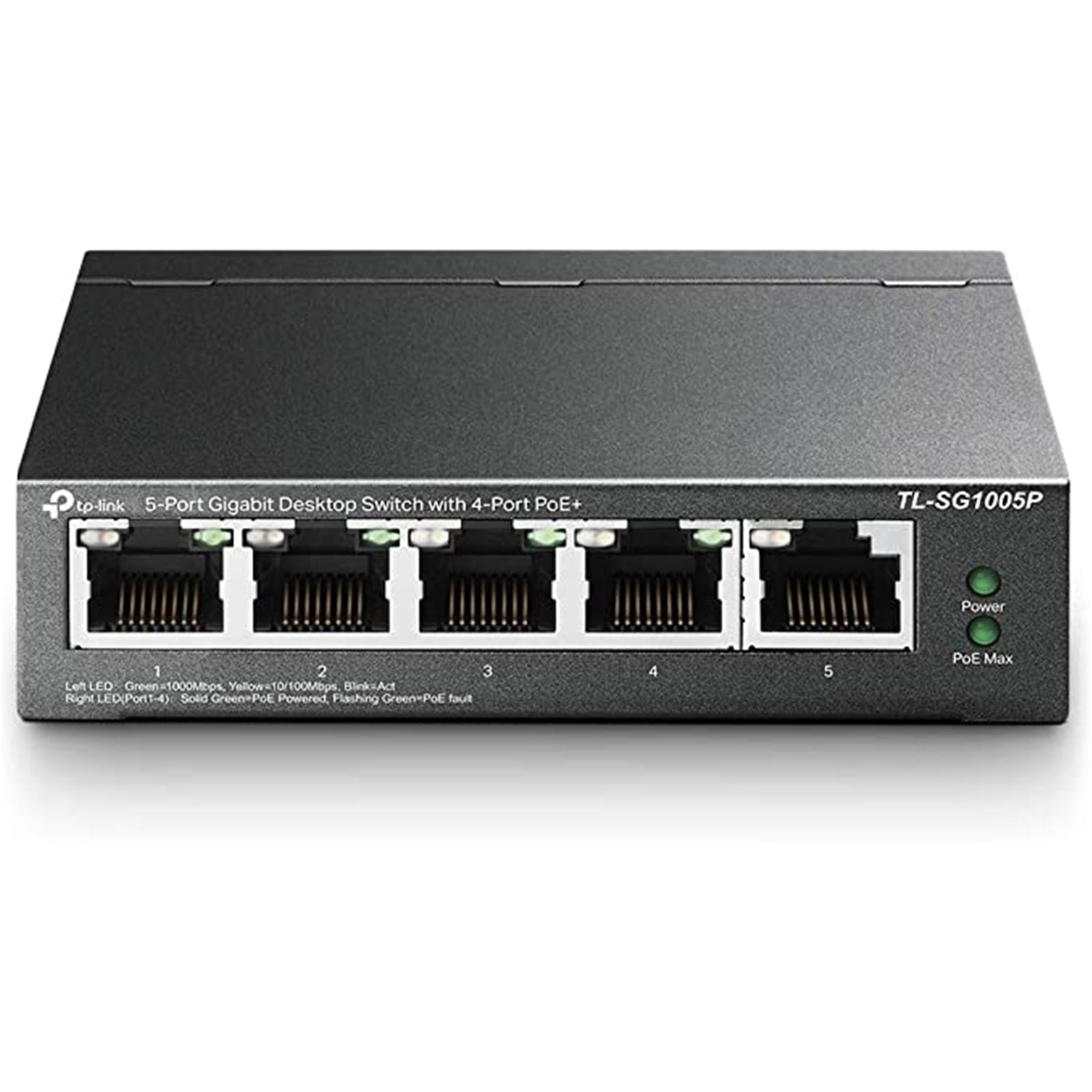 TP-Link TL-SG1005P 5-Port Gigabit PoE+ Switch 65W Metal Desktop TP-Link TL-SG1005P 5-Port Gigabit PoE+ Switch 65W Metal Desktop